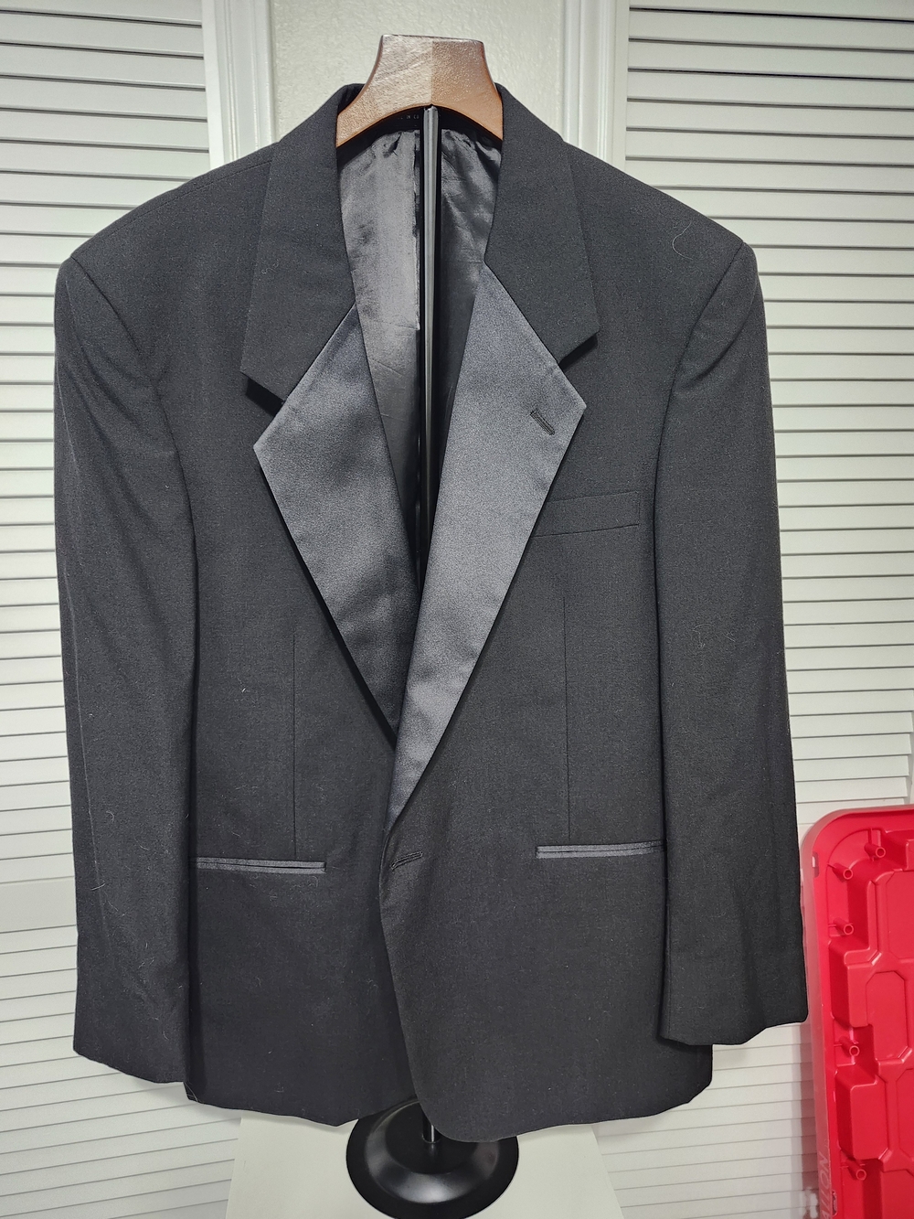 Men's Black Satin Lapel Tuxedo